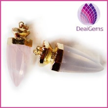 Natural rose quartz and citrine pendant