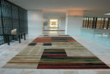 Axminster Contemporary Area Rug With 100% Nylon Brown Patterns