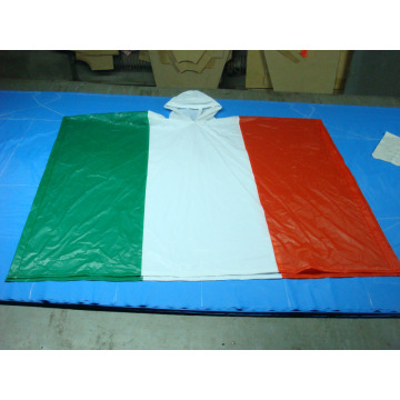 Venta caliente de alta calidad PVC bandera lluvia poncho