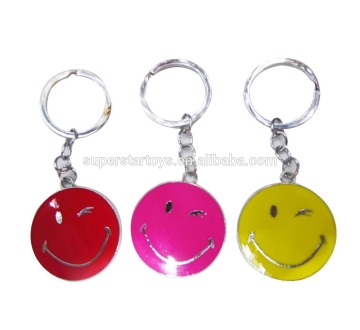 emoji alloy keychain;smiling face keychain;crazy face alloy keychain