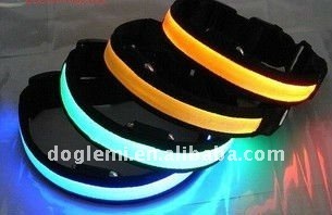 Flashing light dog collar