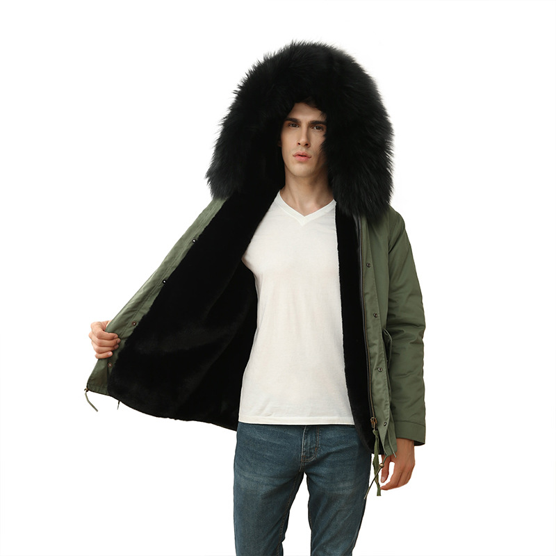 Parka pour hommes avec capuche en fourrure sur mesure économique