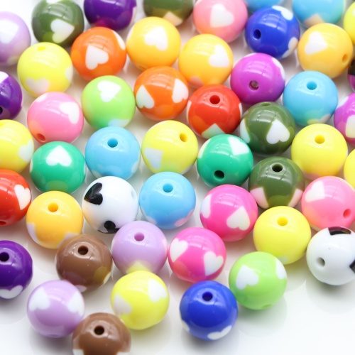 Beautiful Vintage Cute Round Ball Resin Middle Hole Acrylic Beads Kawaii for Kids Hairbands Bracelet Makings Fix Pendant