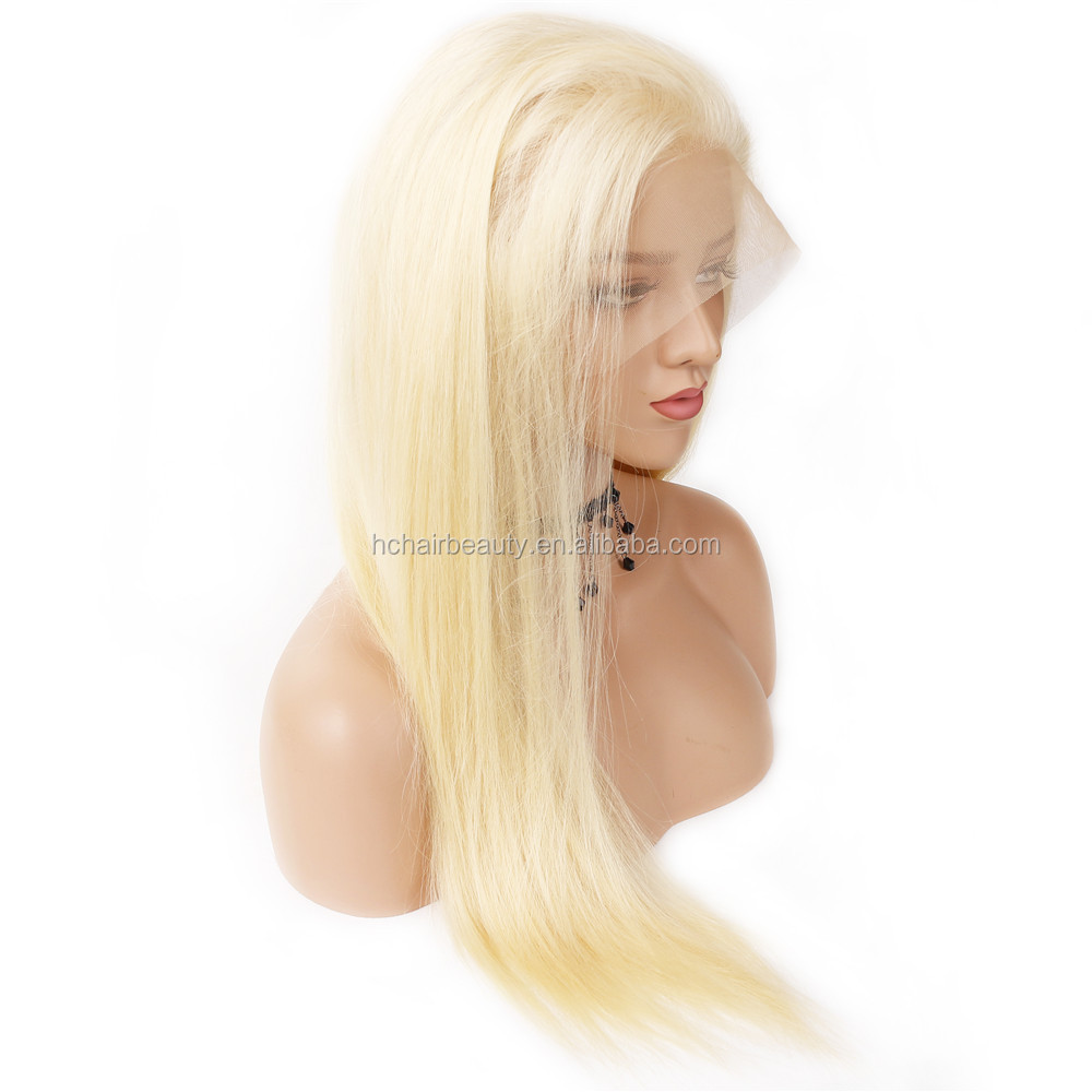 Glueless 613 Blonde Lace frontal Wig 100% Raw Unprocessed Virgin Brazilian Straight Honey Blonde Human Hair Full Lace Wigs