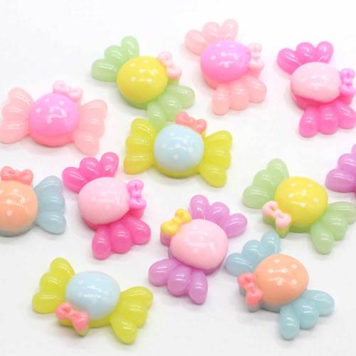 24 mm επίπεδη πλάτη ρητίνη Cabochon Kawaii Candy Figurine Slime Charm Διακοσμήσεις Scrapbook DIY Αξεσουάρ Κουμπιά