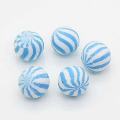 Mixed Color Watermelon Stripe Bead Without Hole Polymer Clay Simulation Candy Round Beads For Children Re-ment Accessories