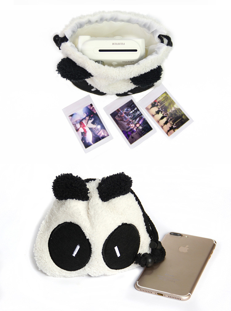 Panda Camera Drawstring Bag Detail 