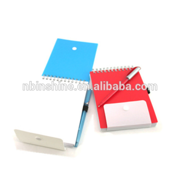 Spiral hardcover notebook , PP cover notebooks with pen , Advertising notebooks