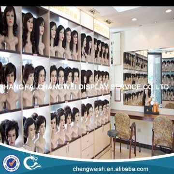 wall mount hair display stand/wig display stand and diaplay cabinet