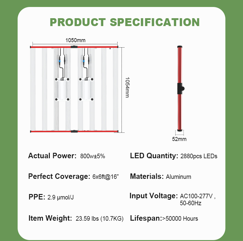 Aglex mới 800W thủy canh Samsung LM301H cho trong nhà