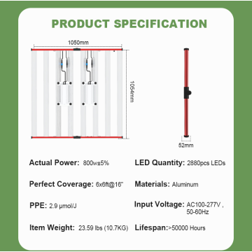 Aglex Ny 800W Hydroponic Samsung LM301H för inomhus