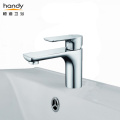 Brass chrome-plated basin hot cold water mixer tap