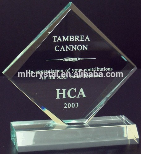 Jade Glass Diamond Award trophy MH-J0844