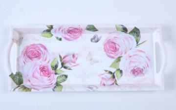 Rose design rectangular tray sets