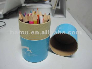 Recycle paper pencil box, color wooden pencil set