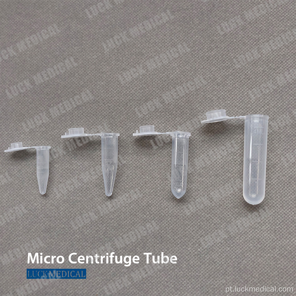 Tubo de microcentrífuga estéril plástica