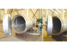 Horizontal powder grain sterilizing pot device