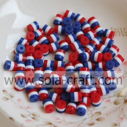 Wholesale White Blue Red Cylinder Resin Beads