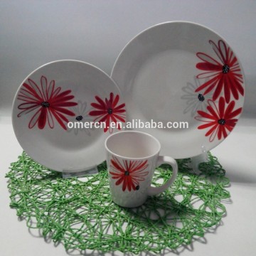 cheapest dinner set in stock, solid decal ceramic plate set/ ceramic dinner plates wholesale