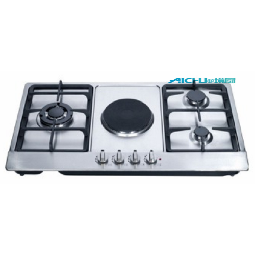 4 Burners Steel Gas Hob WithCast Iron PanSupports