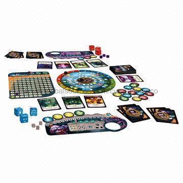 Board game with plastic miniatures and components, made in German style