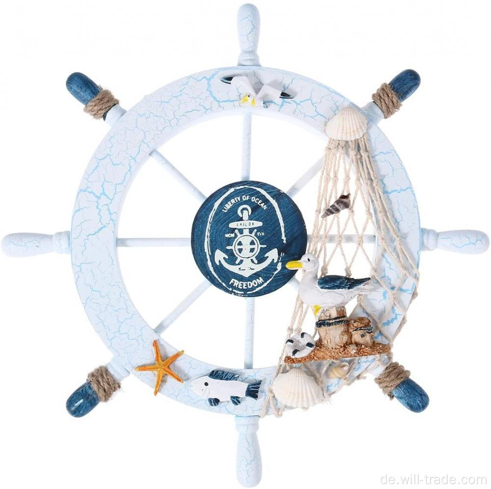 Nautical Rad Decor Holzlenkrad