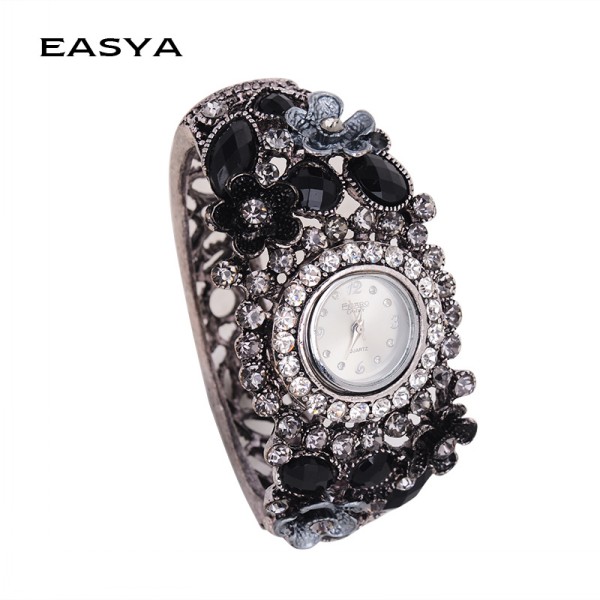 Metal Rhinestone Bangle Watch-3752 (1)