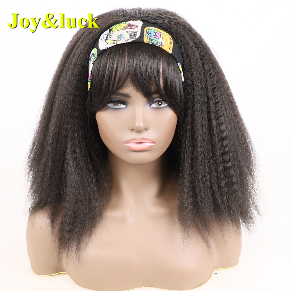 Wholesale Ladies Hair African Wave Hairband Ombre Black Hairband Natural Wavy Headband Wigs for Black Women Synthetic Hair Wigs