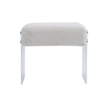 Modern Velvet Stool with Acrylic Legs