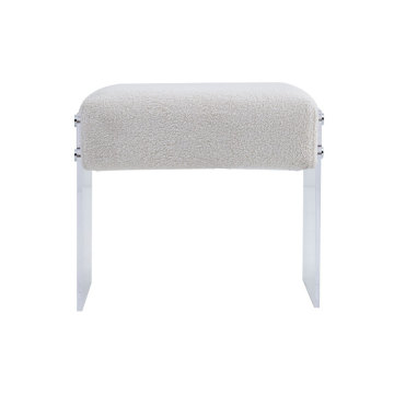 Modern Velvet Stool with Acrylic Legs