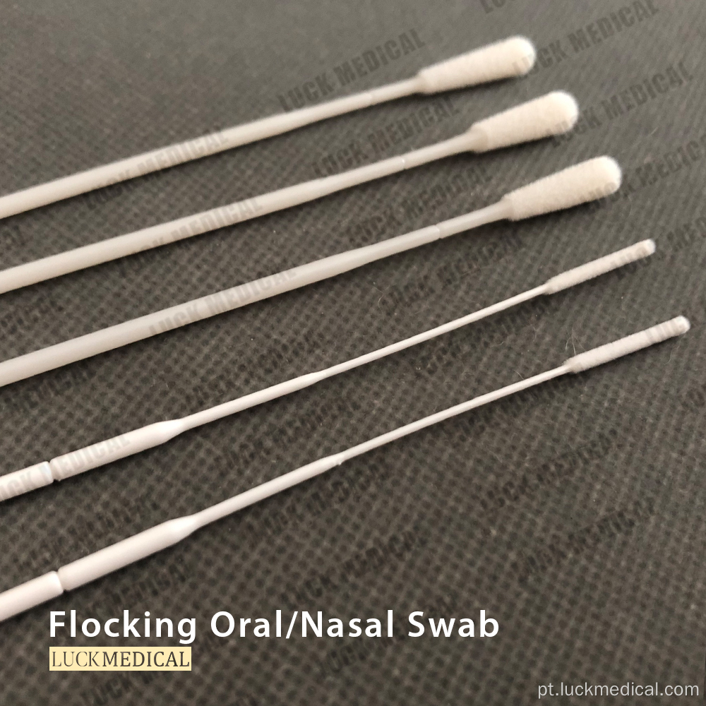 Coleta de vírus descartável Flocked swab nasal oral