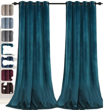 Soft Textured Blackout Velvet Window Curtain Drapes