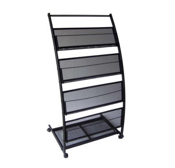 Mobile Black Literature Magazine Display Racks Brochure Holder