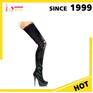 New Arrival Fashion Sexy Pu Upper Platform Rubber Platform Outsole Women Crotch Boots