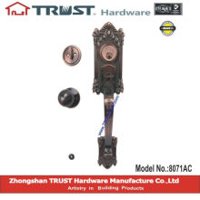 8071AC:TRUST Zinc Alloy Strong Handle Lockset with Brass cylinder