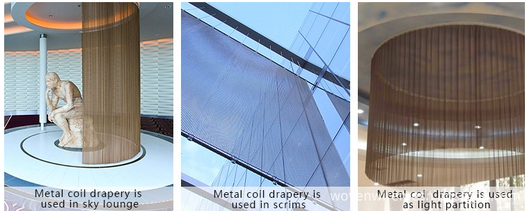 wire mesh drapery use