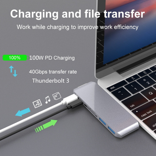 7 in 1 USB HUB C Docking Station USB HUB C 7 In 1 For Laptop Manufactory