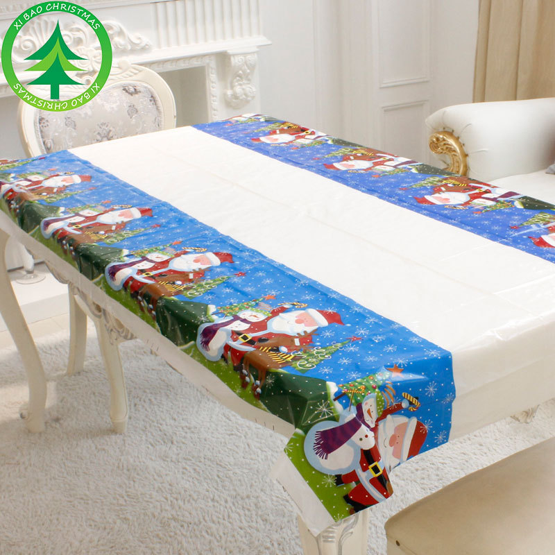 2021 New Christmas decorations cartoon PVC Christmas tablecloth Christmas decoration tablecloth wholesale