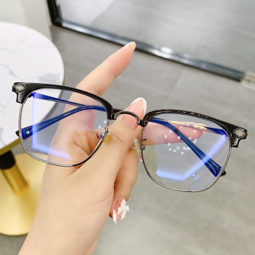 High Quality Anti-Blue Light Metal Frame Classic Half Frame Reading Glasses