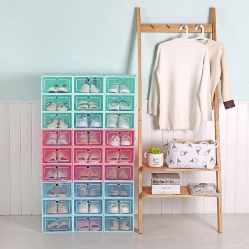 Transparent Shoes Drawer Case Stackable Sundries Storage Box Rack Organizer