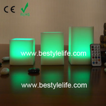 Magical color changing wax square led candle