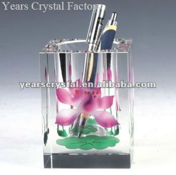 Crystal glass desktop pen holder office sets