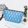 Women pouch luminous PU cosmetic bag geometric rhombic pattern makeup zipper bags