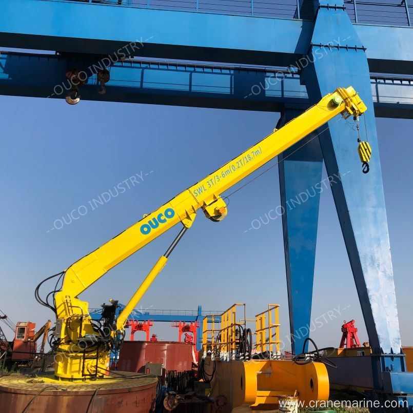 OUCO custom 0.2T20M telescopic boom marine crane Rugged construction