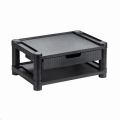 New design two shelf adjustable plastic monitor riser with drawer and slots