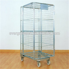 ISO certificated wire mesh steel roll container steel trolley