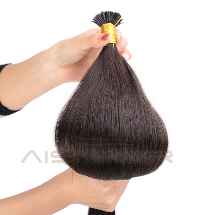 Aisi Hair 10A Unprocessed Black Human Hair Double Drawn Can Be Dyed Or Bleach I Tip Human Hair Extension 100g For Women