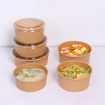 Disposable Biodegradable Takeaway Soup Salad Paper Bowl