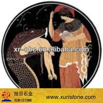 colored marble tiles medallion pattern