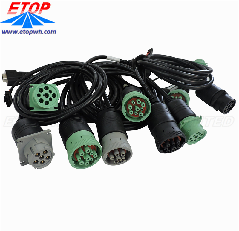 J1962 16pin obd صب الأسلاك تسخير لشاحنة